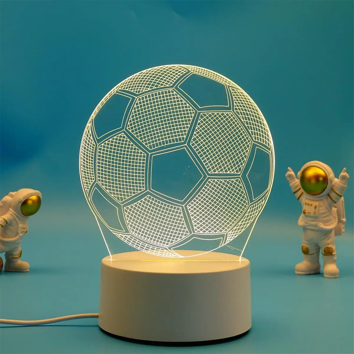 (luz Cálida) Lámpara De Noche Led Usb 3d De Acrílico, Decoración Para El Dormitorio.
