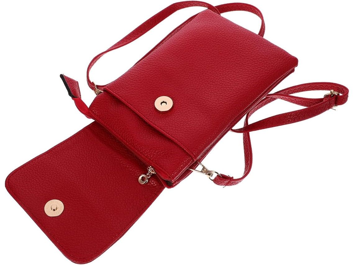 Bolso De Hombro Ciieeo Ligero De Pu Rojo Vintage Fácil De Llevar Para Teléfono Móvil