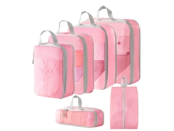 EIFSON - Juego de 6 bolsas organizadoras de equipaje con bolsillos para zapatos (rosa)