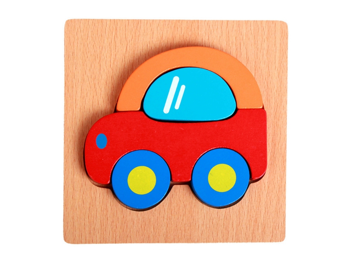 Ats-rompecabezas De Madera Educativo Para Niños Niñas Juguete De Aprendizaje Temprano Coche Interesante