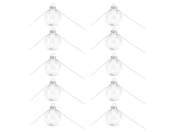 10 Unidades De Bolas De Plástico Transparente Decorativas, Colgantes Reutilizables Para Navidad, 6 Cm.