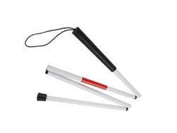 Bastón plegable para personas ciegas, 124 cm, 4 secciones