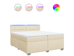 Maison Exclusive - Cama Box Spring Con Colchón Tela Color Crema 200x200 Cm