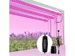 Tiras de luz para plantas de interior, encendido y apagado automático con temporizador de 3/9/12 horas, 10 niveles de intensidad regulable para un cuidado personalizado.