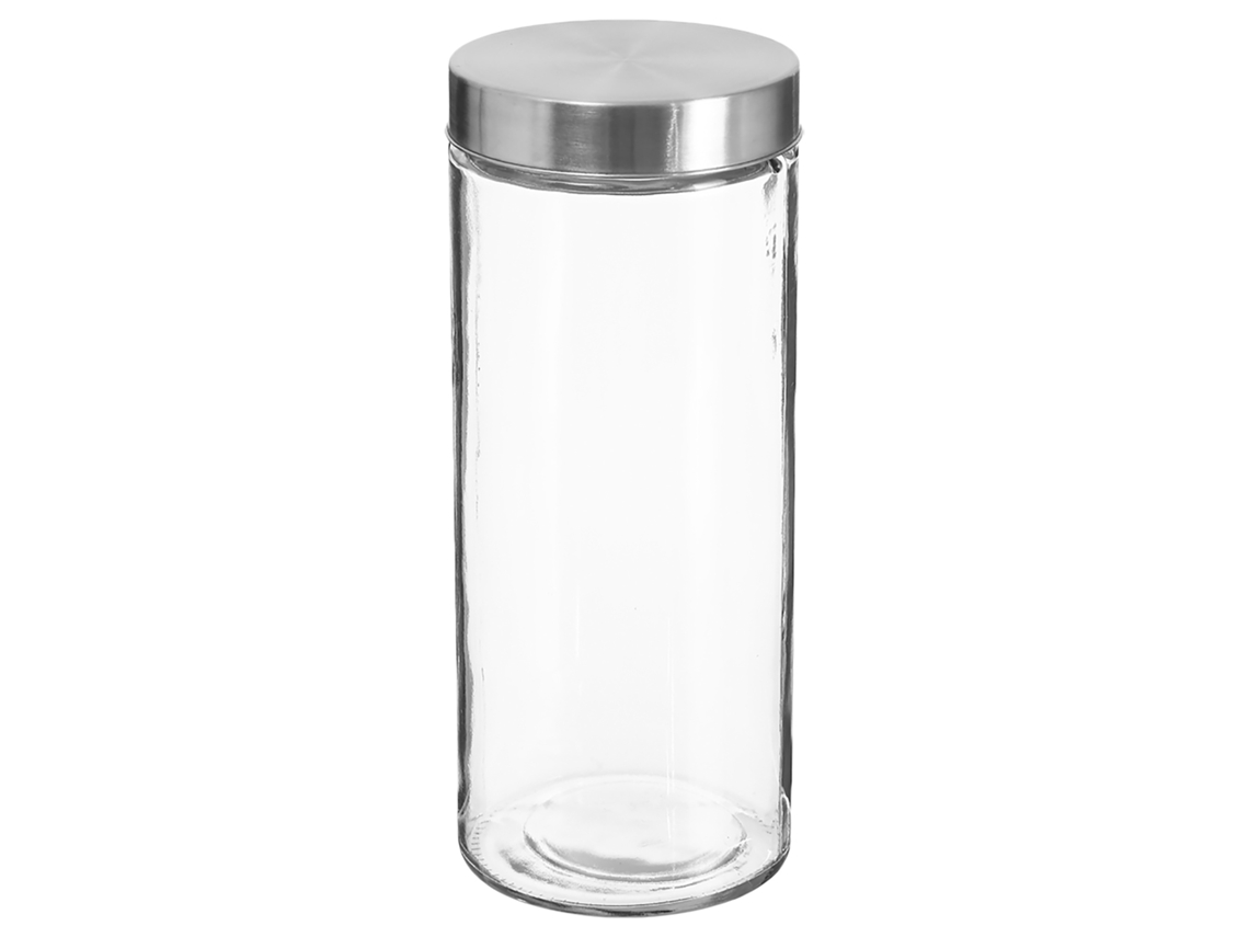 WELL HOME - Tarro hermético 11x27cm de vidrio y acero inoxidable 2L