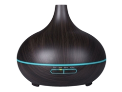 Humidificador, difusor de aroma, humidificador de vapor frío con luz nocturna de 7 colores (acabado en madera oscura)