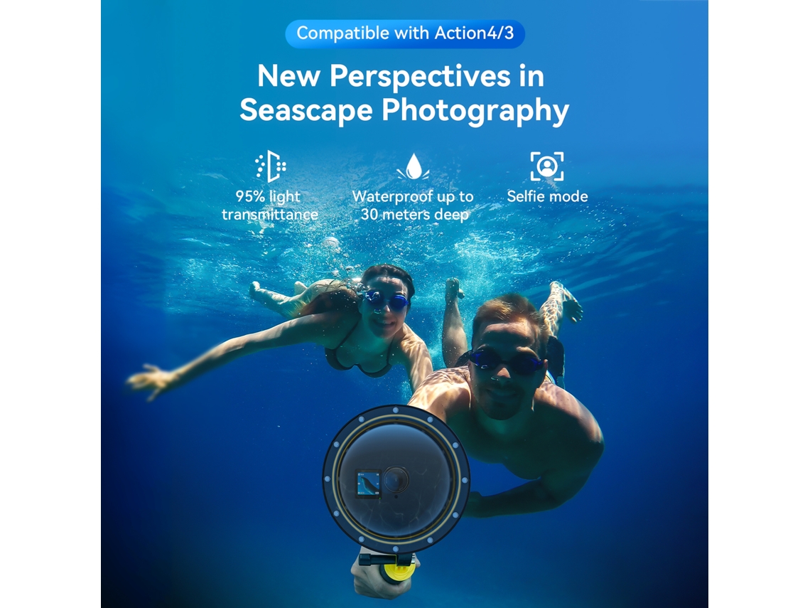 2026yncm-puerto De Cúpula Impermeable Para Dji Osmo Action 3/4, Lente Gran Angular Para Buceo