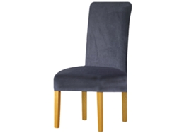 Funda para silla de comedor de terciopelo gris oscuro Siurn de 1 pieza