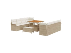Maison Exclusive - Conjunto De Sofá De Jardín Con Cojín 11 Pcs Beige Y Crema