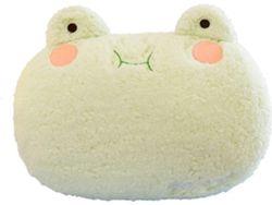 Almohada de rana saltarina, linda muñeca de rana de peluche, rana de peluche suave, almohada de peluche de rana.
