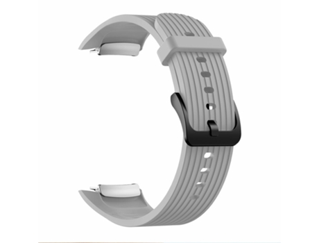 Correa de Silicona grano rayas verticales tamaño grande para Samsung Galaxy Gear Fit2 pro - canoso