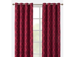 Cortina con estampado de rombos burdeos 140 x 260 cm - Individual