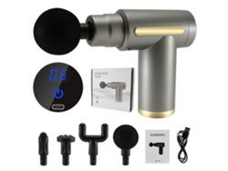 (gris) Pistola De Masaje Muscular Con Pantalla Led Para Fascia, Masajeador De Tejido Profundo