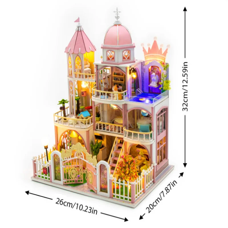 Maqueta De Castillo De Ensueño Para Armar Tú Mismo, Kit De Montaje De Construcción De Madera 3d