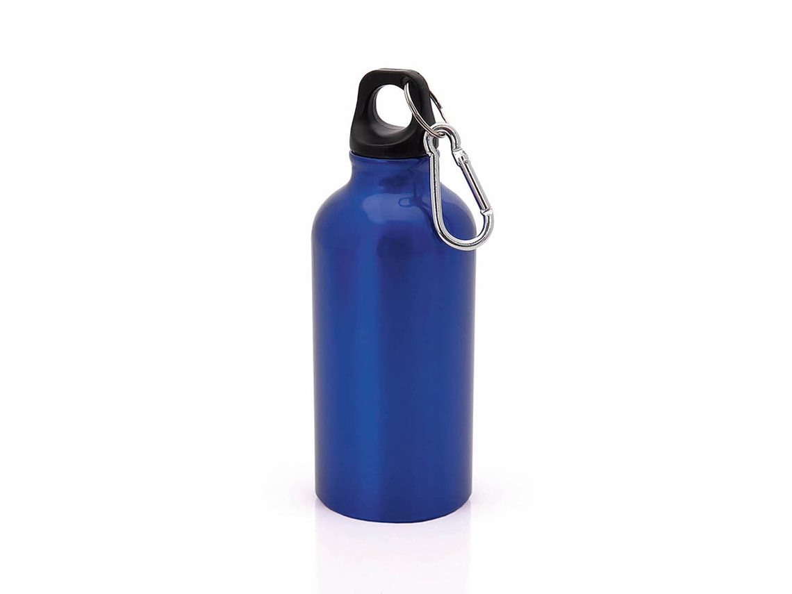 Botella de aluminio de 400 ml con tapón de seguridad y mosquetón