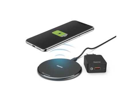 Kit Cargador Inalámbrico Qi-Fc10 10 W Para Smartphone Negro