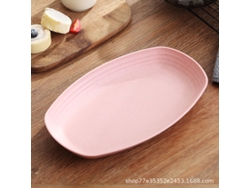 2026-41440-plato De Trigo 11" Seguro Para Microondas Reutilizable Ecológico Bpa Libre Ligero Biodegradable Antimancha Fácil De Limpiar Rosa