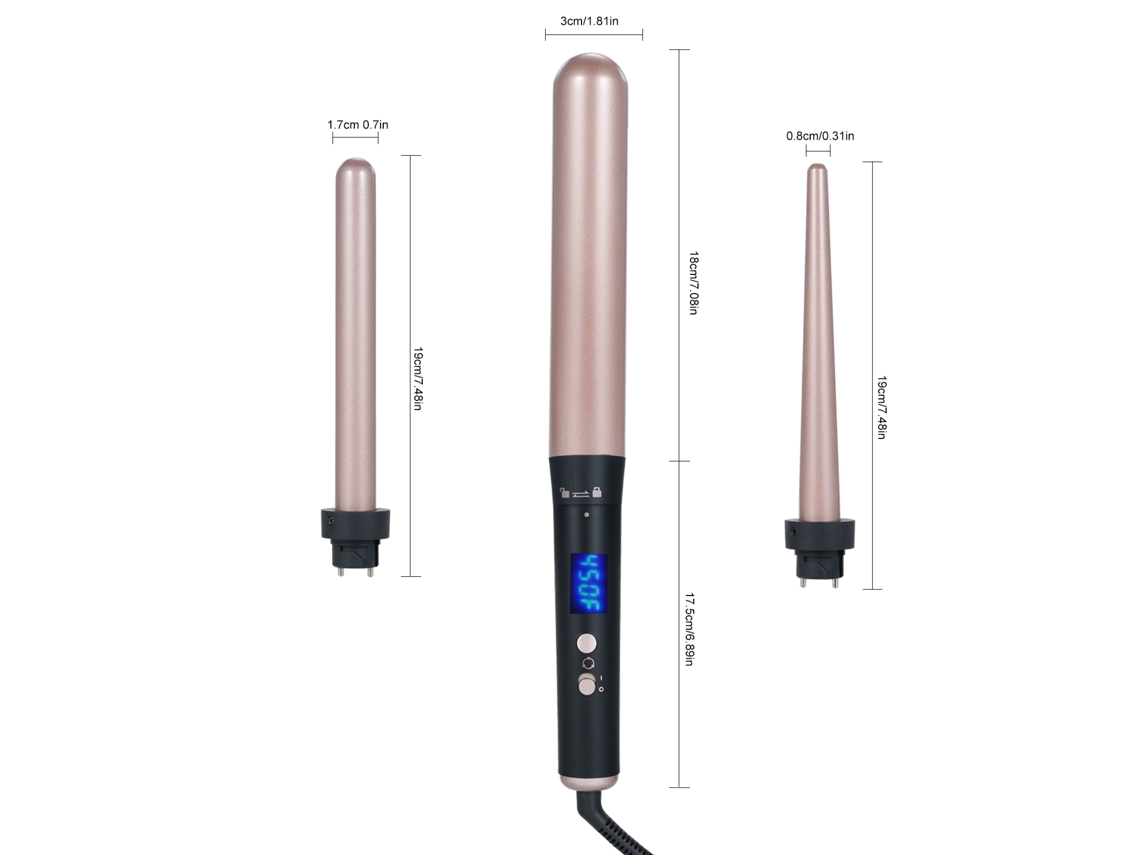 Set De Rizador De Pelo 3 En 1, Rizador Eléctrico Con Temperatura Ajustable, Antiquemaduras, Antistático Y Calentamiento Rápido