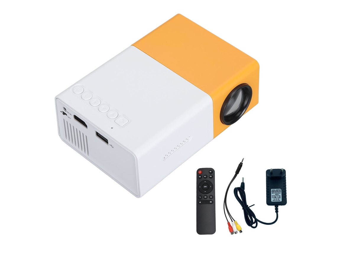 Baoj-2026Portátil Mini Projetor 1080p Full HD Led para Cinema em Casa Crianças 100-240v Amarelo Branco Plugue Eu