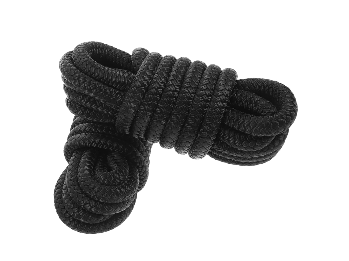 Juego de 2 cuerdas de amarre de nailon, cuerda resistente para amarrar y fondear embarcaciones, color negro.
