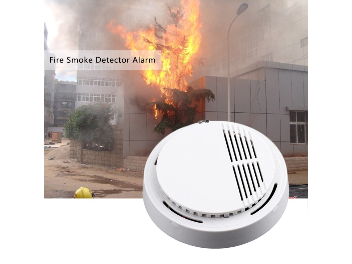 Detector de humo de 85 dB para seguridad residencial y comercial.