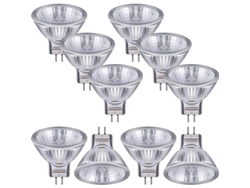10 Unidades De Casquillos De Lámpara Halógena De Tungsteno Mr16 De 12 V, Bajo Voltaje, 20 W, Luz Amarilla Cálida Para Enfoque