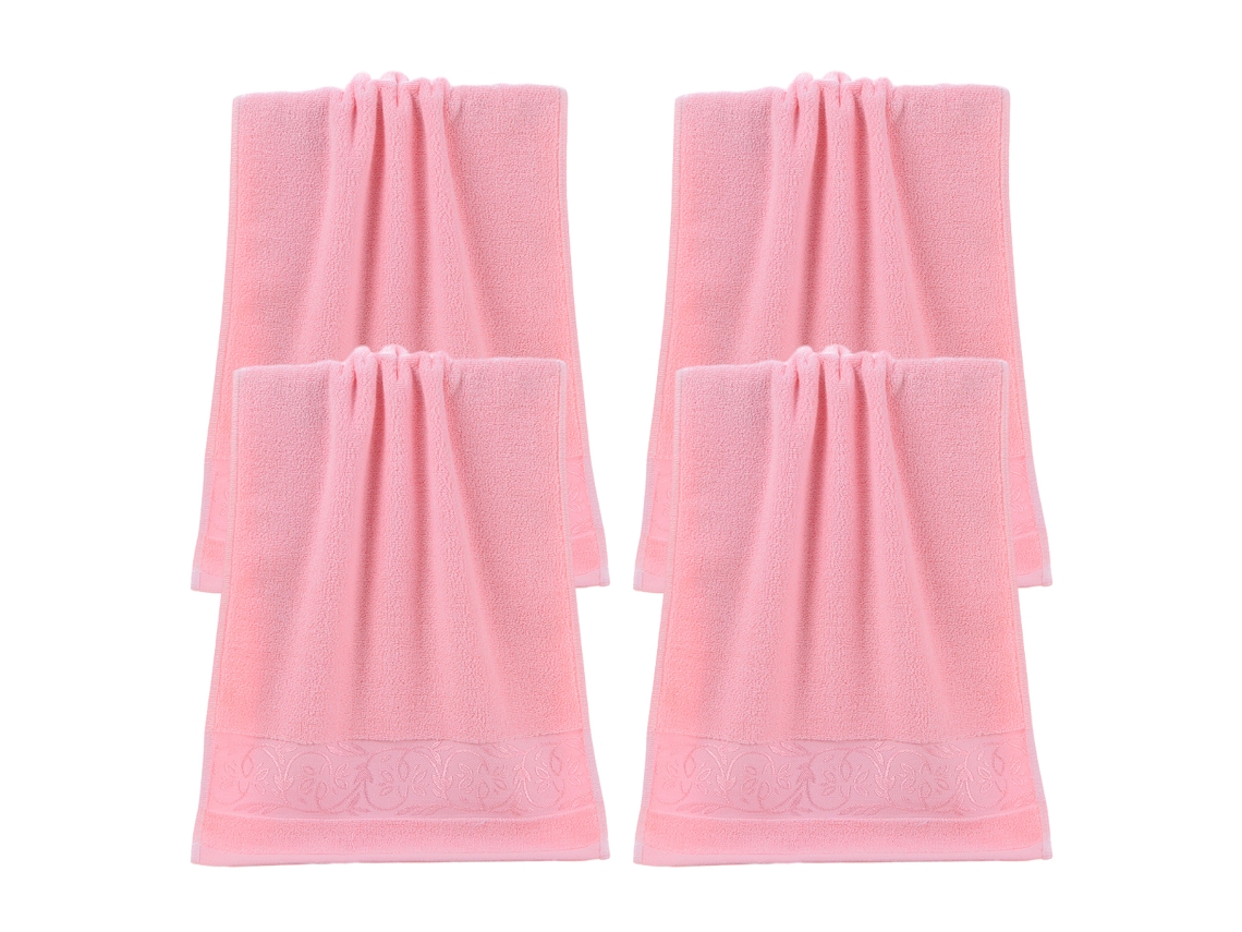 Toalla Facial NEVEANCE Mano Absorbente Algodón Rosa (34x75cm)