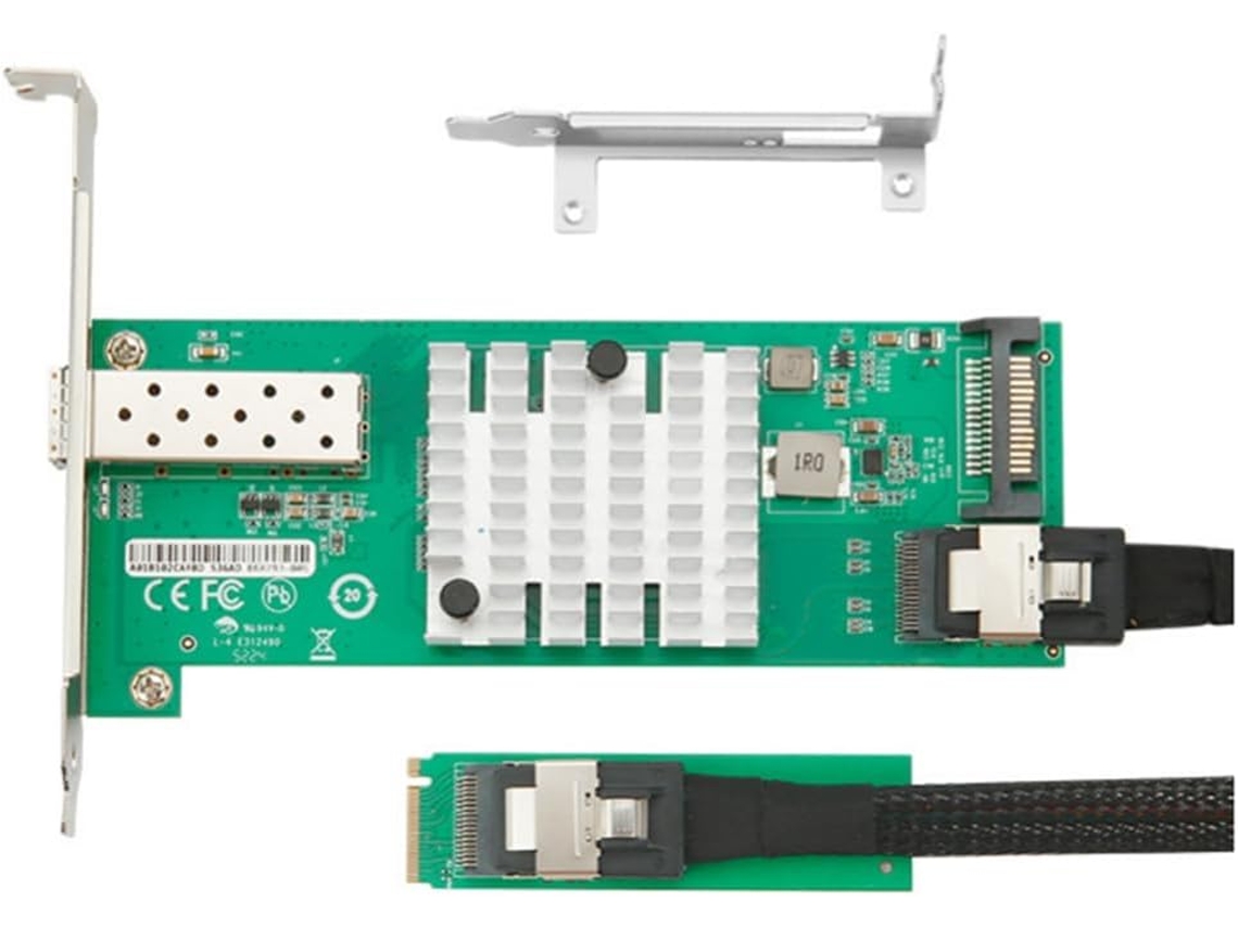 Tarjeta de red X520 da1 M.2 Key 10 GbE con chip Jl82599en y puerto de fibra óptica único de 10 Gb SFUSHOS