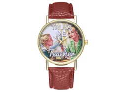 Reloj De Pulsera Analógico Para Mujer Con Correa De Pu, Movimiento De Cuarzo, Regalo Para Enamorados, Estilo Café