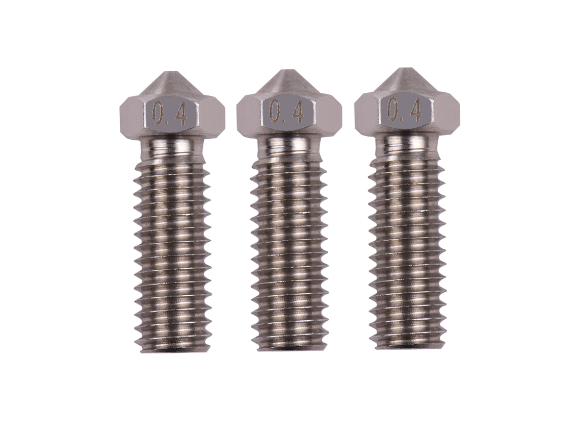 3 Boquillas Extrusoras Volcano De Acero Inoxidable M6 De 0,4 Mm Para Filamento Sidewinder X1 Tevo Little Monster De 1,75 Mm