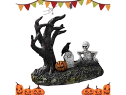 Figuras Y Estatuillas De Halloween Chimenea Rbol Calavera Cuervo L Pida Estatua Resina Para Mesa Escritorio Estanter A