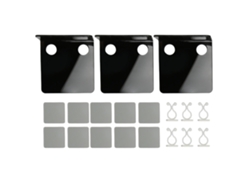 Estante de pared para cámaras de seguridad pequeñas, 3 unidades, con 6 clips para cables, 10 unidades de correas acrílicas impermeables, adhesivo sin agujeros, estante flotante.