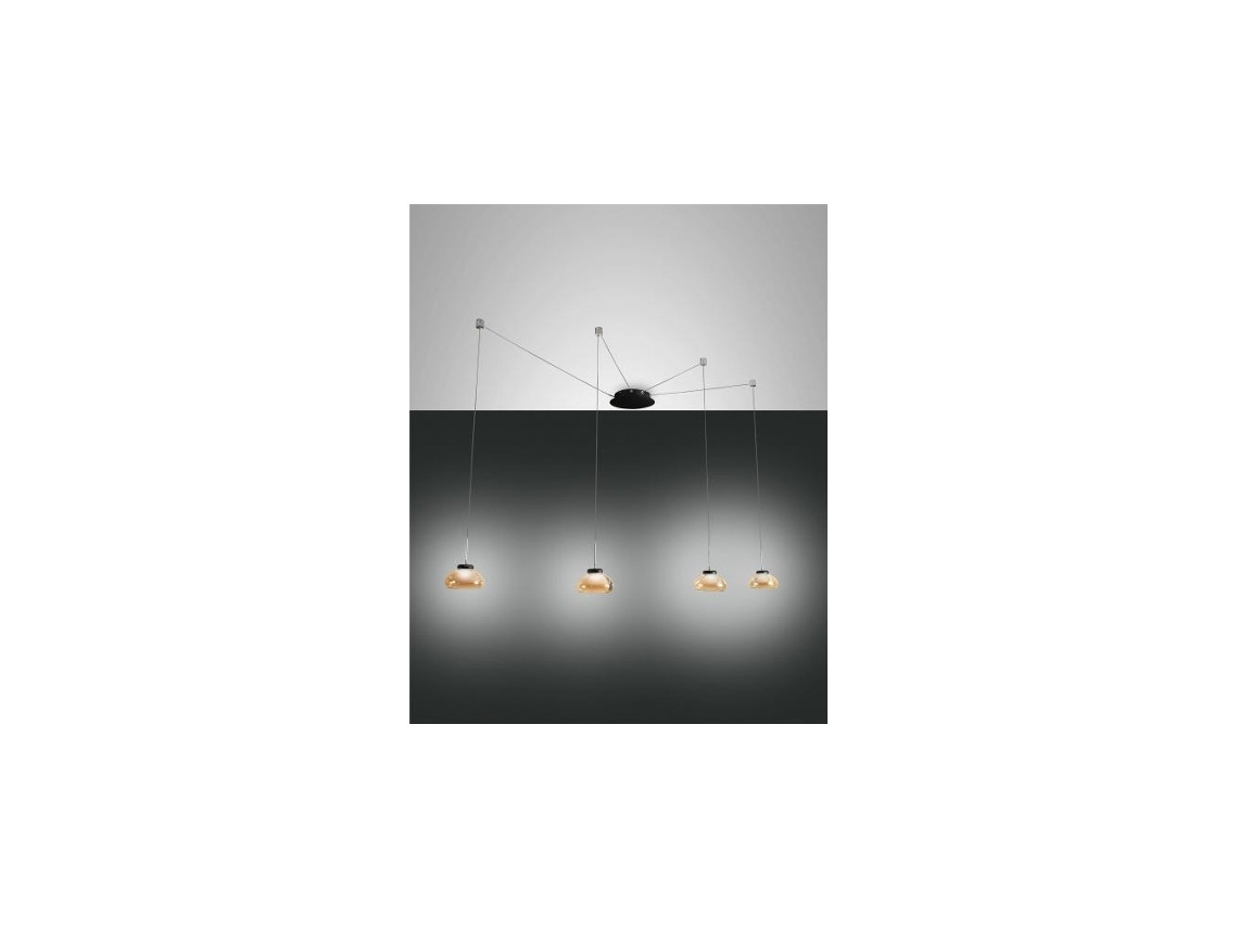 Lámpara colgante LED Arabella en metal y vidrio soplado Ambra 3547-49-125 FABAS LUCE