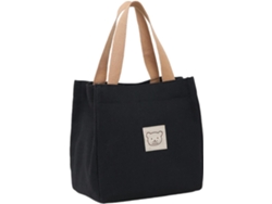 Bolsa de lona para mujer con estampado de osito de peluche - Bolsa térmica ligera para el almuerzo con asa superior - Fácil de llevar