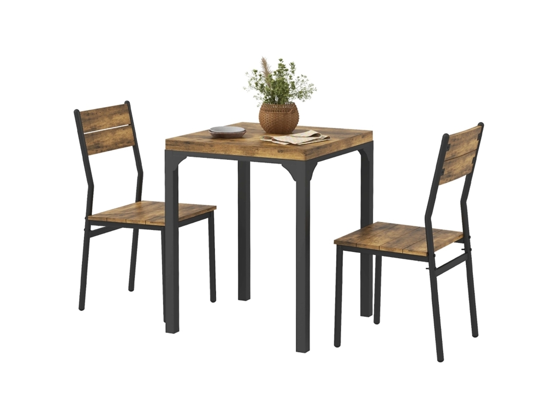 Este Juego De Comedor Y Sillas De Tres Piezas Incluye Una Mesa Y Dos Sillas, Hechas De Tablero De Fibra De Densidad Media Y Metal.