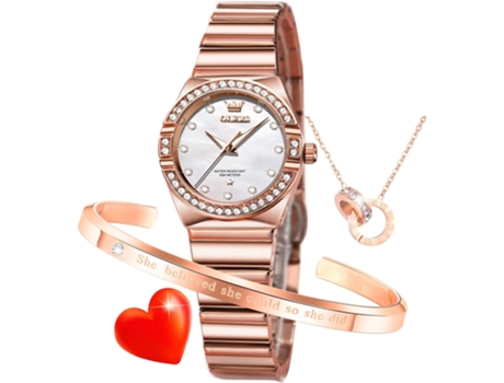 VEANXIN Reloj mecánico automático hueco para mujer, luminoso, plateado, resistente al agua(blanco)