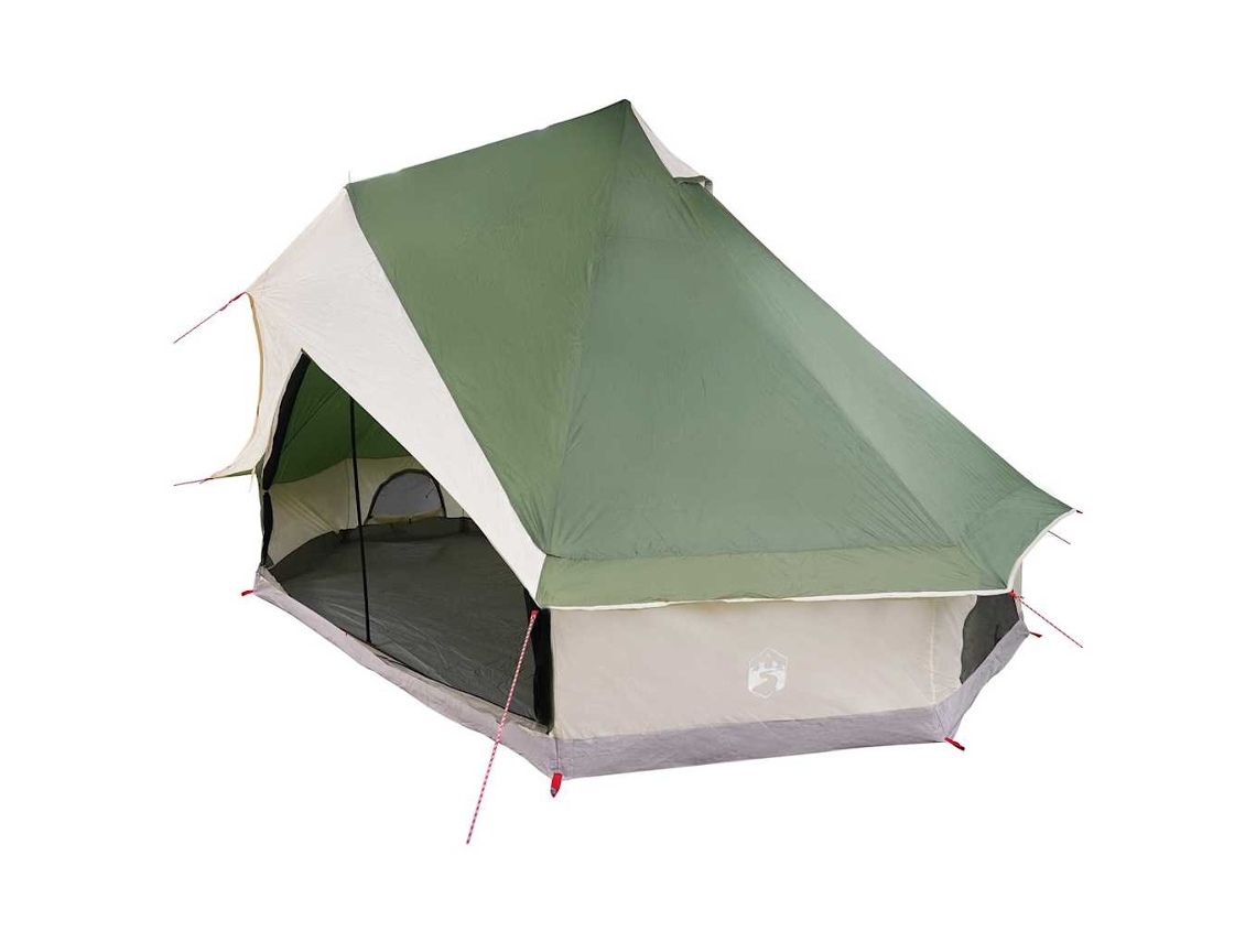 Tienda tipi familiar, verde y beige, 400 x 346 x 250 cm