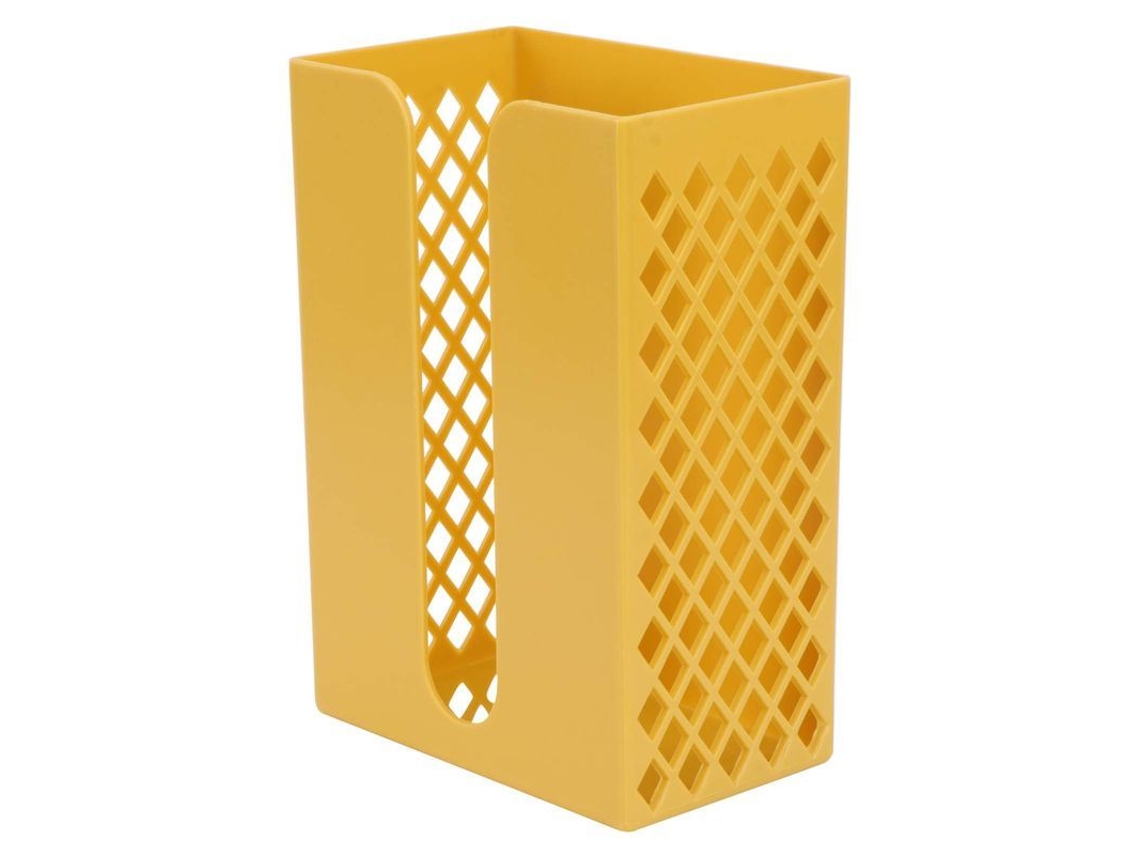2026zentro-portavasos De Paños De Papel De Pared Sin Clavos Dispensador Organizador Amarillo Abs 19x13x8.5cm
