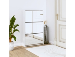 Zapatero Organizador Espejo con 3 Divisiones 63X17X102,5Cm Blanco Brillante