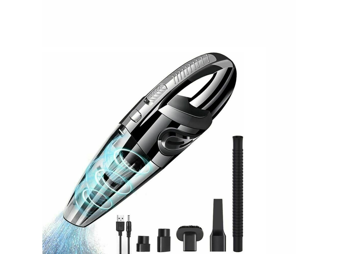Aspiradora de mano inalámbrica MDUG con batería de 120W y 2200mAh para superficies secas y húmedas, con filtro HEPA lavable y 5 boquillas.