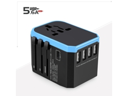 Adaptador De Tomada De Fonte De Alimentação Internacional Multifuncional Azul GERTIZ