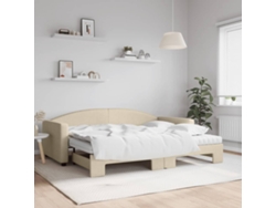 Sofá Cama Nido Con Colchón Tela Crema 90x200 Cm