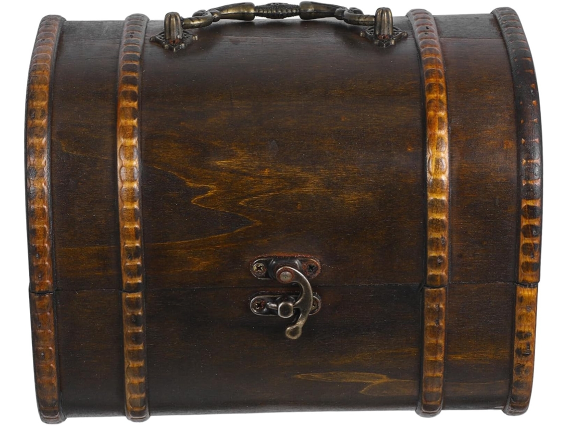 Nuobesty Pequeño Joyero De Madera Con Asa, Caja De Almacenamiento Vintage Para Anillos Y