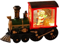Piezas decorativas SFUSHOS, tren de Papá Noel, muñeco de nieve, artículos de colección