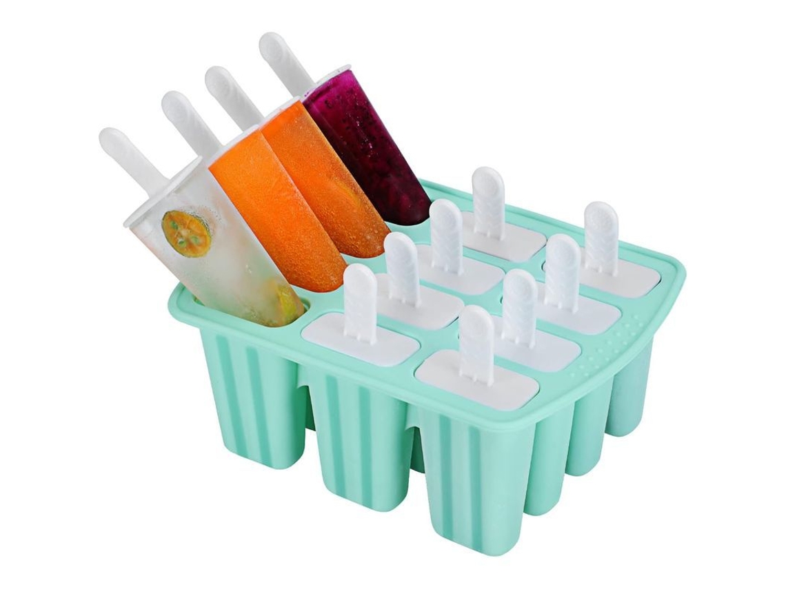 Molde De Silicona Para Paletas Heladas Linjou Con 12 Cavidades, Reutilizable Y Apto Para Alimentos.