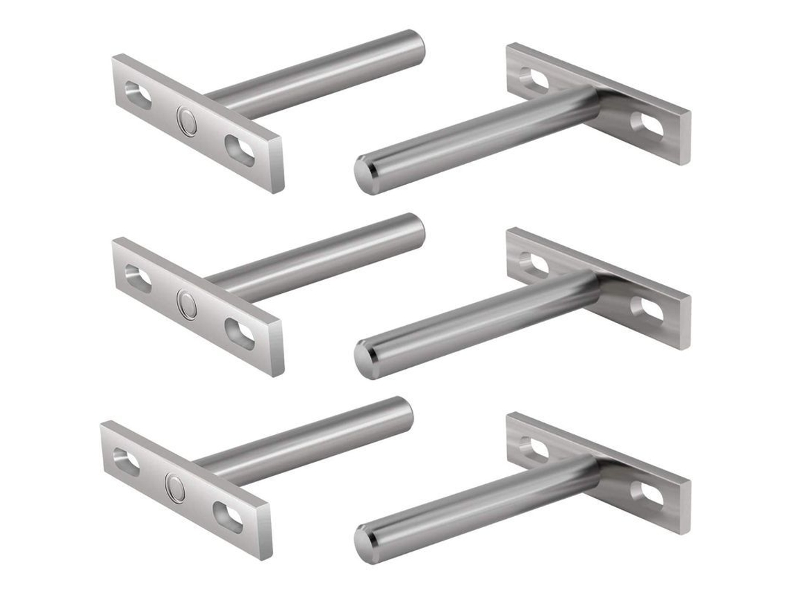 Soportes Metálicos Ocultos Para Estantes Flotantes 3 Pulgadas, Fixaciones De Pared Resistentes Acero Inoxidable
