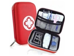 Botiquín de primeros auxilios, mini botiquín, completo para coche, viajes, oficina, senderismo, deportes, hogar y negocios (rojo)