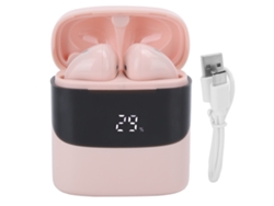 Auriculares Inalámbricos Tws Bluetooth 5.0 Rosas Con Estuche De Carga Y Pantalla Digital.