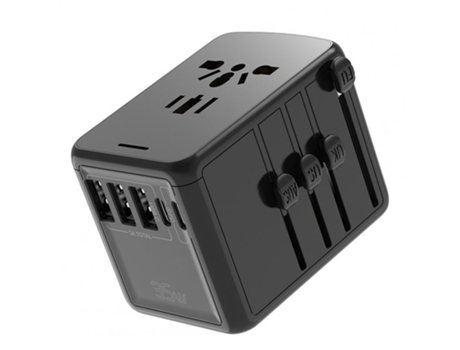 Soporte de carga Pd35W Tipo C Convertidor de enchufe Cargador de viaje doble Conversión de varios países de 8 bits