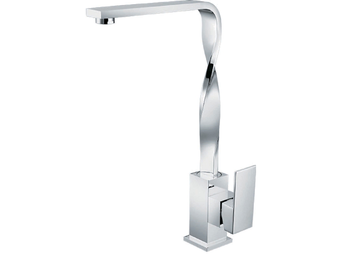 Grifo De Lavabo Con Repisa 036 En Latón Cromado, Colección Enipée